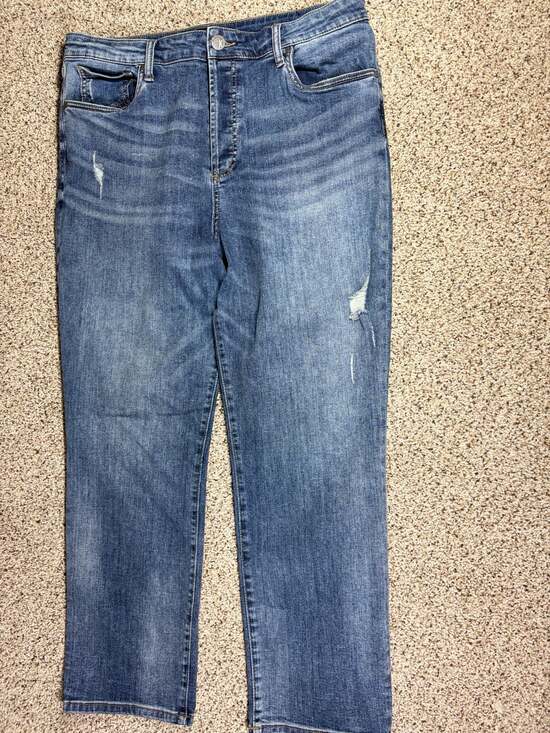 KUT from the Kloth Denim - KUT from the Kloth High Rise Straight Leg Distressed Jeans Size 14